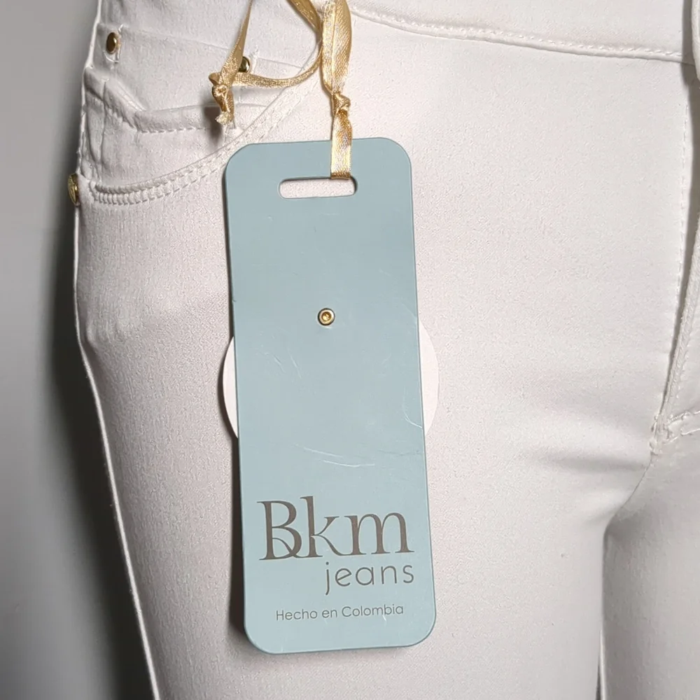 *NEW* Colombian Authentic Skinny Butt Lifter white Embroidery Jeans Size 12 - Picture 15 of 16